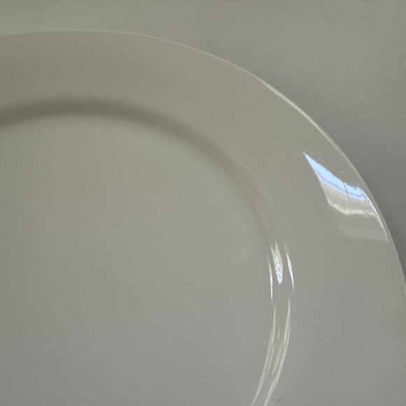 Crate & Barrel White 10.5” Dinner Plates Set of 2 Modern Traditional Dinnerware - Picture 6 of 10